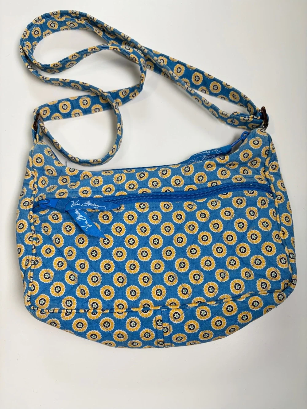 VERA BRADLEY Riviera 2008 Libby Crossbody Purse Shoulder Bag Blue Yellow Y2K